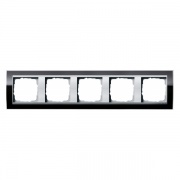Рамка Gira Event Clear Черный 5 постов цвет вставки Алюминий