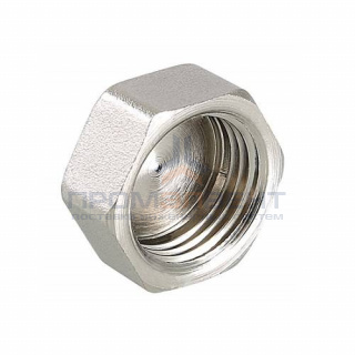 Заглушка VALTEC VTr.590 - 3/4" (резьбовая, латунь никелированная)
