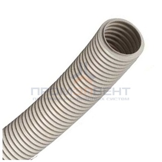 Труба ПВХ гибкая гофр. д.16мм, лёгкая без протяжки, цвет серый [бухта 50м]