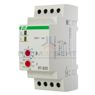 Регулятор температуры RT-820  50-264В АС/DC, от +4 до +30 гр., 16А, 1NO/NC